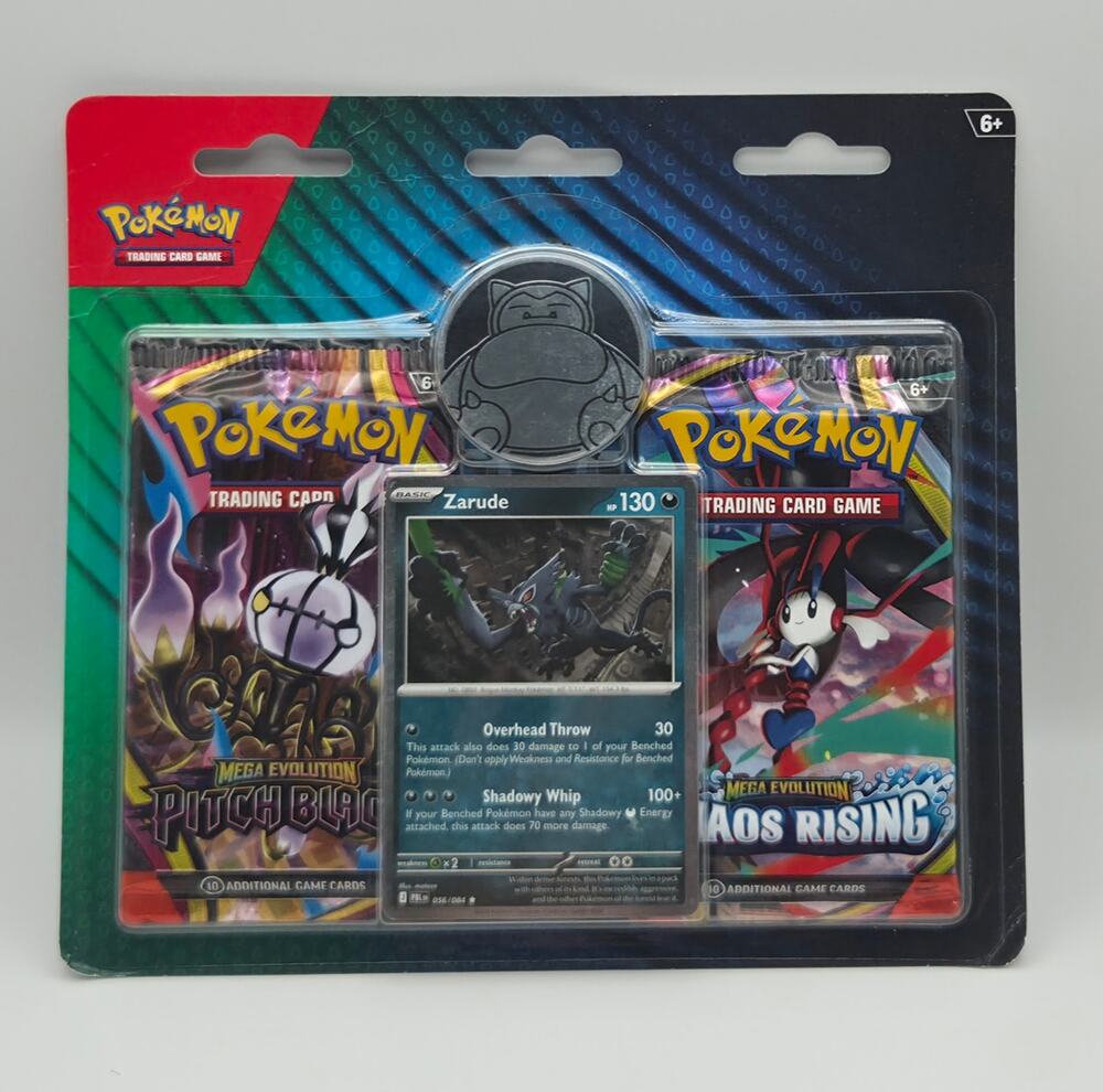 Pokemon TCG 2 Pack Blister Zarude Promo Snorlax Coin Pitch Black Rising New